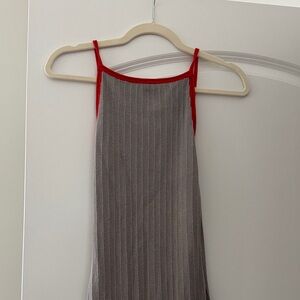 ASOS Gray and Red Maxi Dress